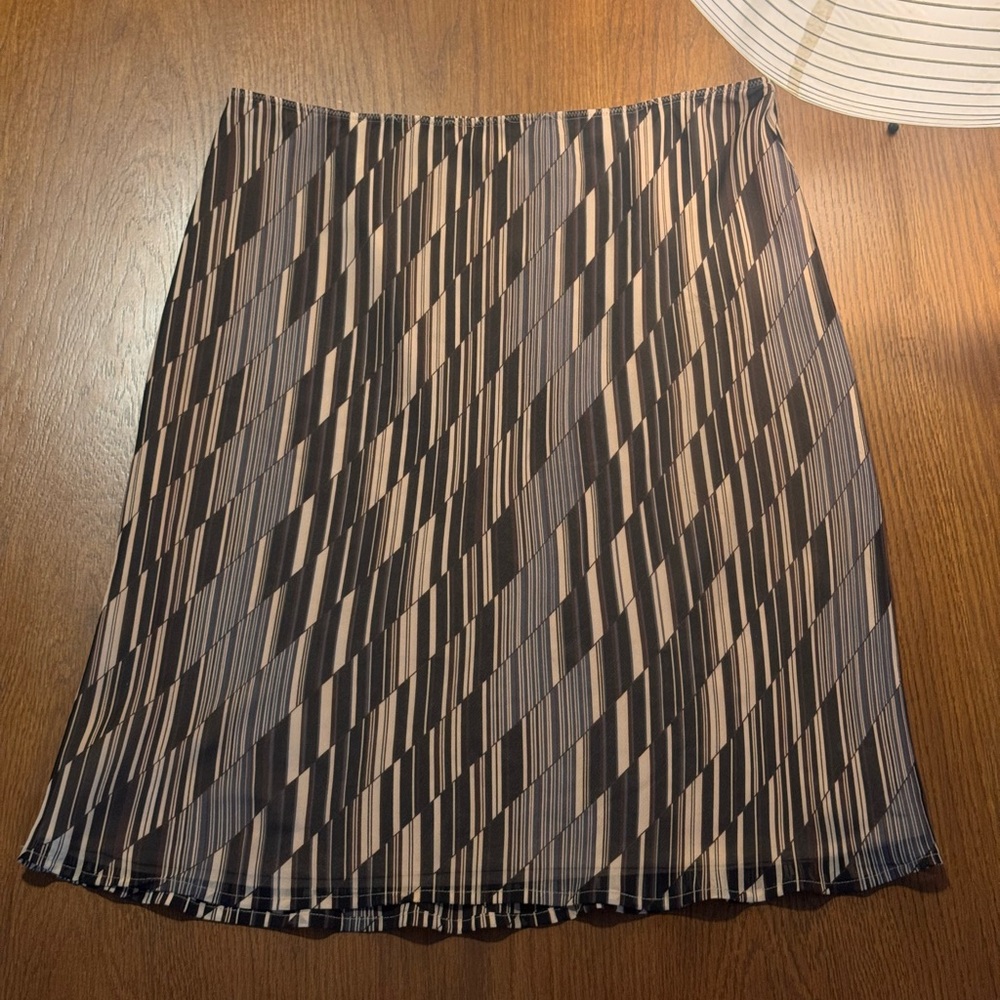 Express Black and Tan Midi Pencil Skirt